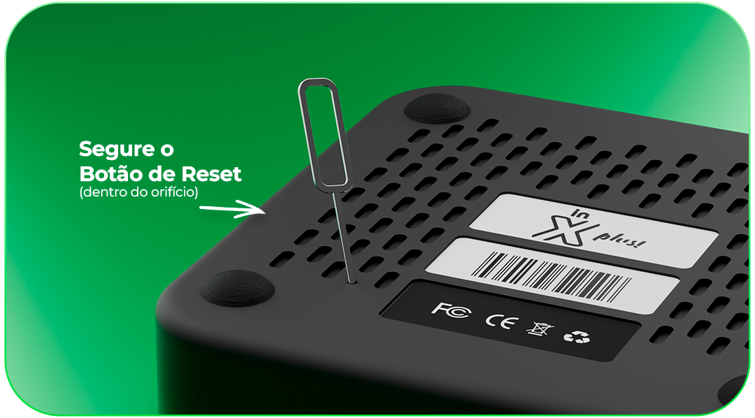 Orifício de reset e porta USB da Xplus V4